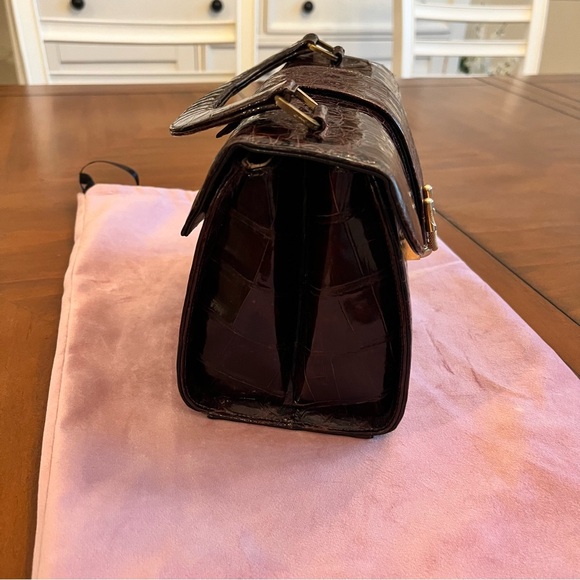 Vintage Crocodile Dark Brown Handbag - Professionally Restored - Picture 4 of 14